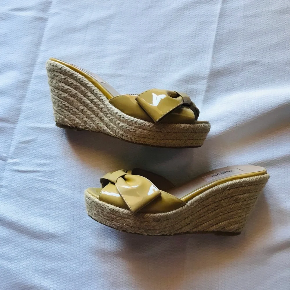 Valentino Yellow Wedge Sandals